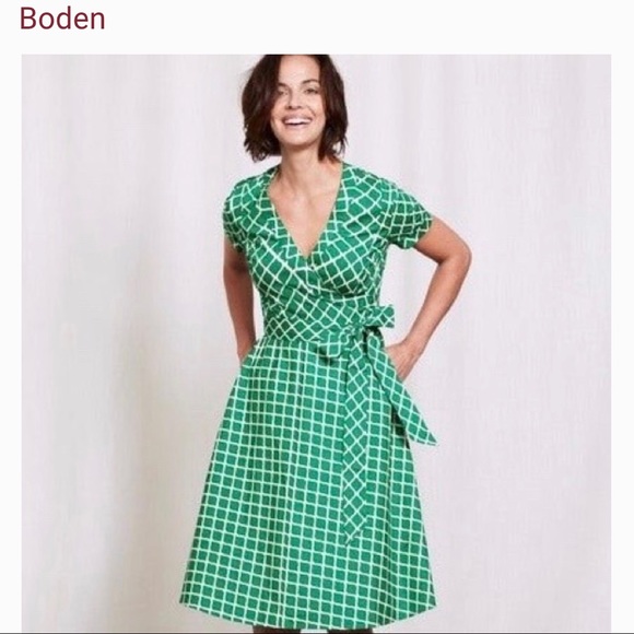 Boden Kelly Green Wrap Dress ZP1 - Picture 3 of 8